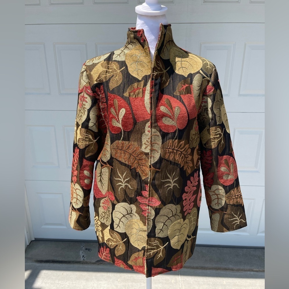 Vintage Painted Pony Leaf Print Blazer, Size Medium